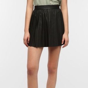 Black leather mini skirt